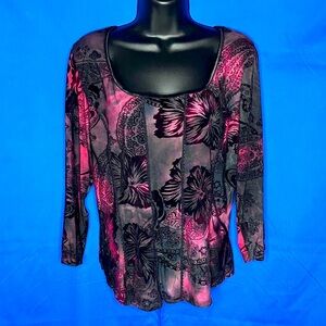 Dress Barn Velvet Burnout Top. Sz-XL